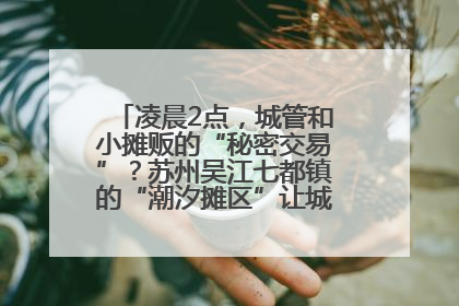 凌晨2点，城管和小摊贩的“秘密交易”？苏州吴江七都镇的“潮汐摊区”让城市管理有了人情味