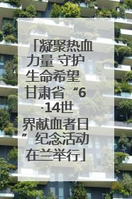 凝聚热血力量 守护生命希望 甘肃省“6 ·14世界献血者日”纪念活动在兰举行