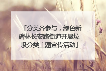 分类齐参与，绿色新碑林长安路街道开展垃圾分类主题宣传活动