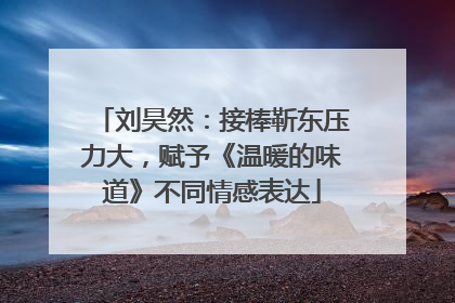 刘昊然：接棒靳东压力大，赋予《温暖的味道》不同情感表达