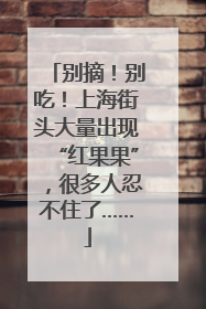 别摘！别吃！上海街头大量出现“红果果”，很多人忍不住了……