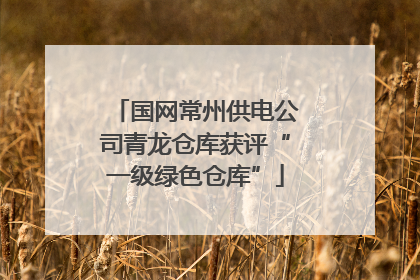 国网常州供电公司青龙仓库获评“一级绿色仓库”