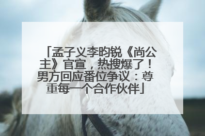孟子义李昀锐《尚公主》官宣，热搜爆了！男方回应番位争议：尊重每一个合作伙伴