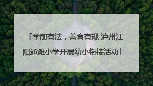学前有法，善育有规 泸州江阳通滩小学开展幼小衔接活动