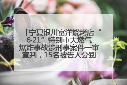 宁夏银川富洋烧烤店“6·21”特别重大燃气爆炸事故涉刑事案件一审宣判，15名被告人分别判刑六年至一年不等