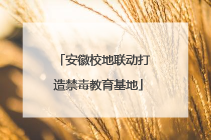 安徽校地联动打造禁毒教育基地