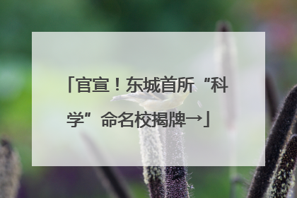 官宣！东城首所“科学”命名校揭牌→