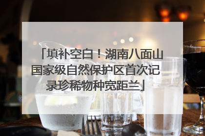 填补空白！湖南八面山国家级自然保护区首次记录珍稀物种宽距兰