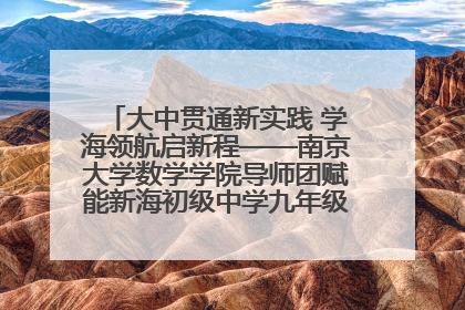 大中贯通新实践 学海领航启新程——南京大学数学学院导师团赋能新海初级中学九年级学子生涯规划