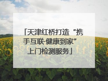 天津红桥打造“携手互联·健康到家”上门检测服务