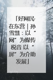 好网民·在东营｜孙雪慧：以“网”为媒传税音 以“屏”为介助发展