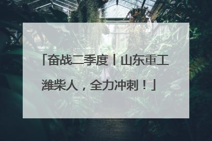 奋战二季度丨山东重工潍柴人，全力冲刺！