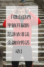 微山县西平镇开展防范涉农非法金融宣传活动