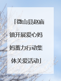 微山县赵庙镇开展爱心妈妈蓄力行动集体关爱活动