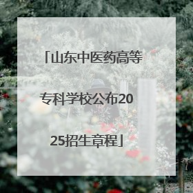 山东中医药高等专科学校公布2025招生章程