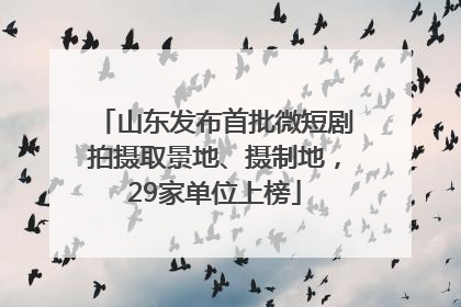 山东发布首批微短剧拍摄取景地、摄制地，29家单位上榜