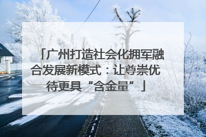 广州打造社会化拥军融合发展新模式：让尊崇优待更具“含金量”