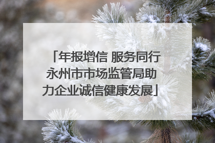年报增信 服务同行 永州市市场监管局助力企业诚信健康发展