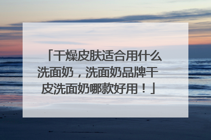 干燥皮肤适合用什么洗面奶，洗面奶品牌干皮洗面奶哪款好用！