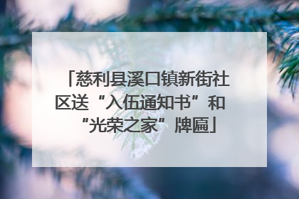 慈利县溪口镇新街社区送“入伍通知书”和“光荣之家”牌匾