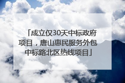 成立仅30天中标政府项目，唐山惠民服务外包中标路北区热线项目