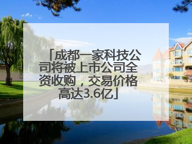 成都一家科技公司将被上市公司全资收购，交易价格高达3.6亿