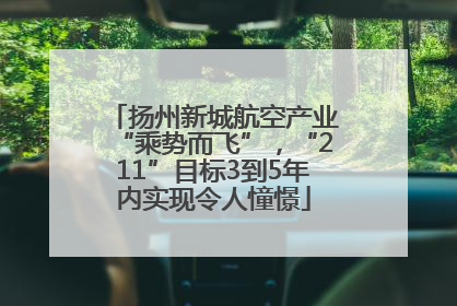 扬州新城航空产业“乘势而飞”，“211”目标3到5年内实现令人憧憬