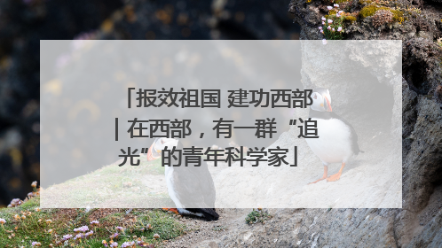 报效祖国 建功西部｜在西部，有一群“追光”的青年科学家