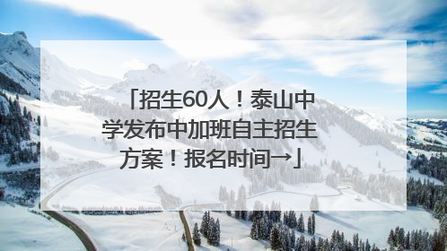 招生60人！泰山中学发布中加班自主招生方案！报名时间→