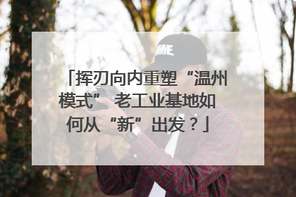 挥刃向内重塑“温州模式” 老工业基地如何从“新”出发？
