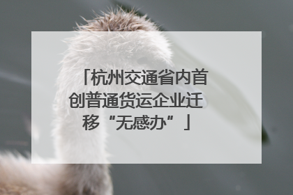 杭州交通省内首创普通货运企业迁移“无感办”