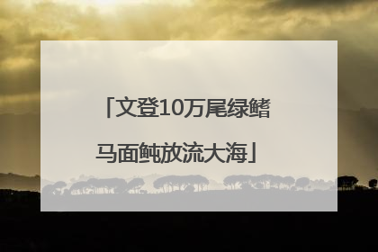 文登10万尾绿鳍马面鲀放流大海