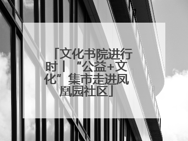 文化书院进行时丨“公益+文化”集市走进凤凰园社区