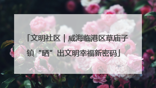文明社区｜威海临港区草庙子镇“晒”出文明幸福新密码