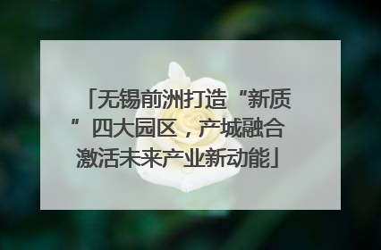 无锡前洲打造“新质”四大园区，产城融合激活未来产业新动能