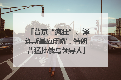 普京“疯狂”、泽连斯基应闭嘴，特朗普猛批俄乌领导人