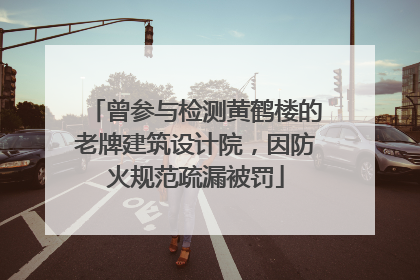 曾参与检测黄鹤楼的老牌建筑设计院，因防火规范疏漏被罚