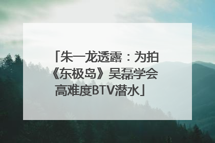 朱一龙透露：为拍《东极岛》吴磊学会高难度BTV潜水