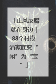 正风反腐就在身边｜88个村摸清家底变“闲”为“宝”