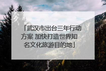 武汉市出台三年行动方案 加快打造世界知名文化旅游目的地