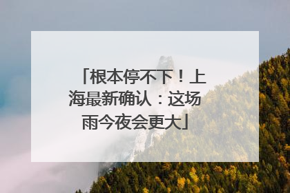 根本停不下！上海最新确认：这场雨今夜会更大