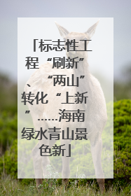 标志性工程“刷新”、“两山”转化“上新”……海南绿水青山景色新