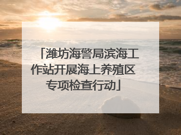 潍坊海警局滨海工作站开展海上养殖区专项检查行动