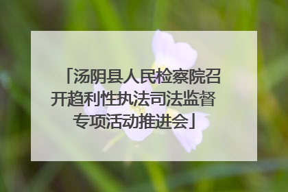 汤阴县人民检察院召开趋利性执法司法监督专项活动推进会