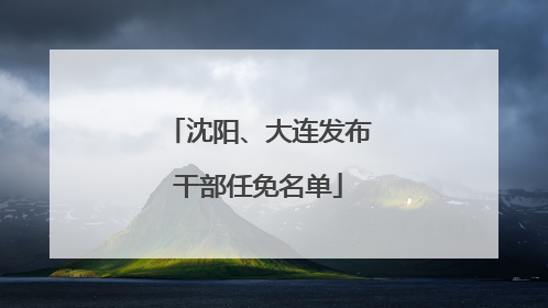 沈阳、大连发布干部任免名单