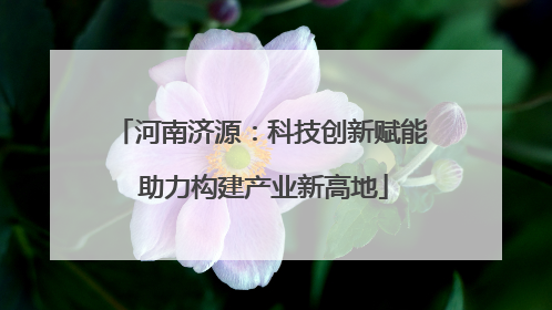 河南济源：科技创新赋能 助力构建产业新高地