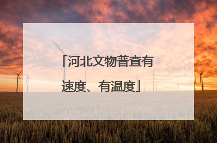 河北文物普查有速度、有温度