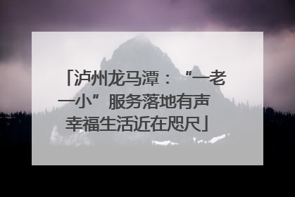 泸州龙马潭：“一老一小”服务落地有声 幸福生活近在咫尺