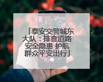 泰安交警城东大队：排查道路安全隐患 护航群众平安出行