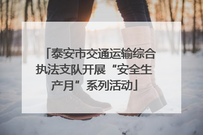 泰安市交通运输综合执法支队开展“安全生产月”系列活动